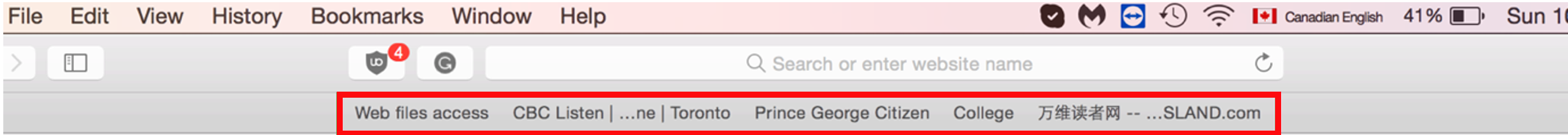 Bookmark bar is found beneath the address bar.
