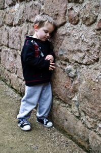 This child might be experiencing a guilty conscience.