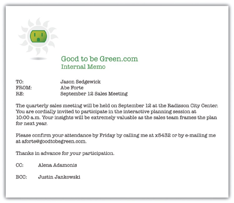 company memo example