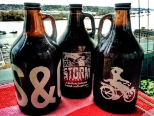 three 2 litre growler beers