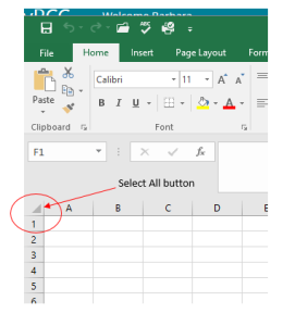 Select all using button in upper left, or keyboard shortcut Control + A.