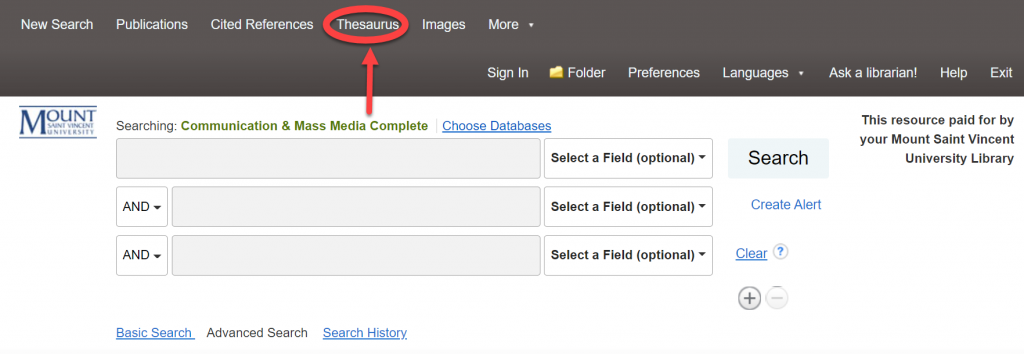 How to use Thesaurus to find information