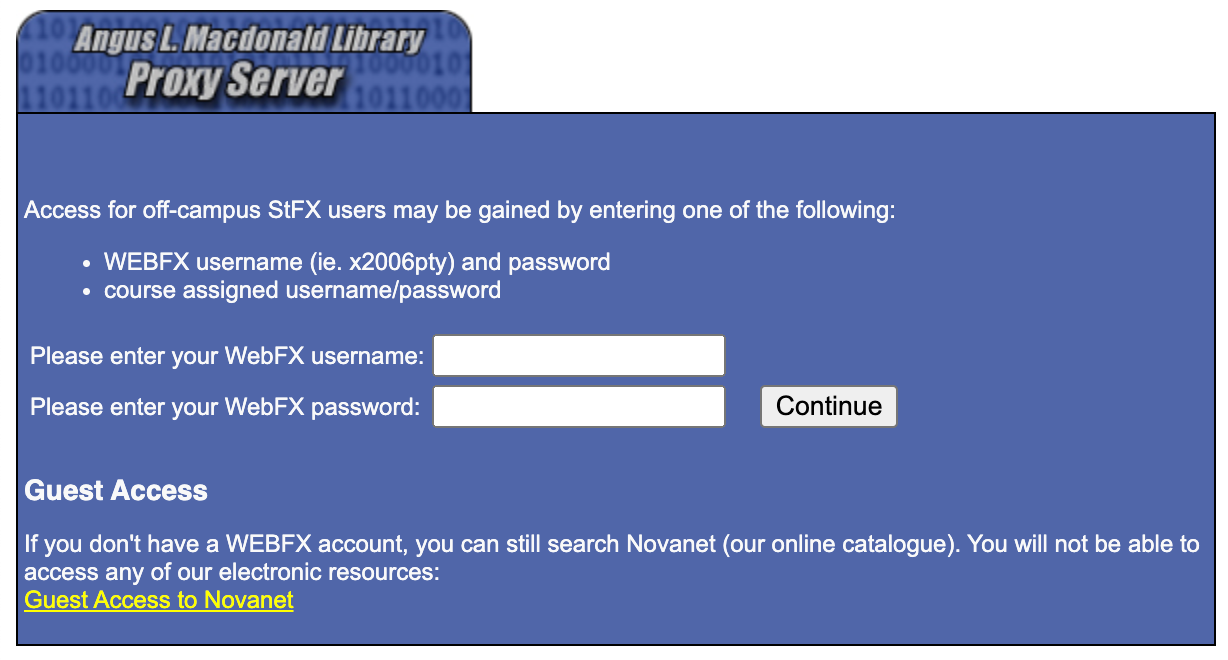 Screenshot of the Proxy Server Login Page