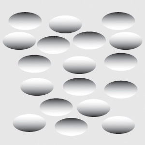 Dots with gradients of black and white
