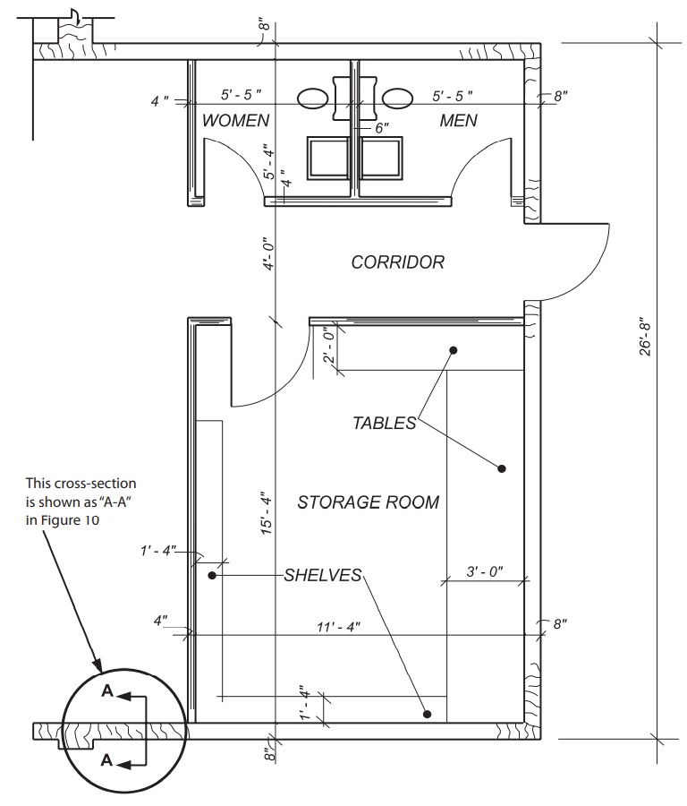 Plan showing placement of section A