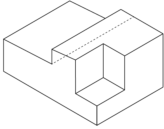 Full scale isometric drawing of an object