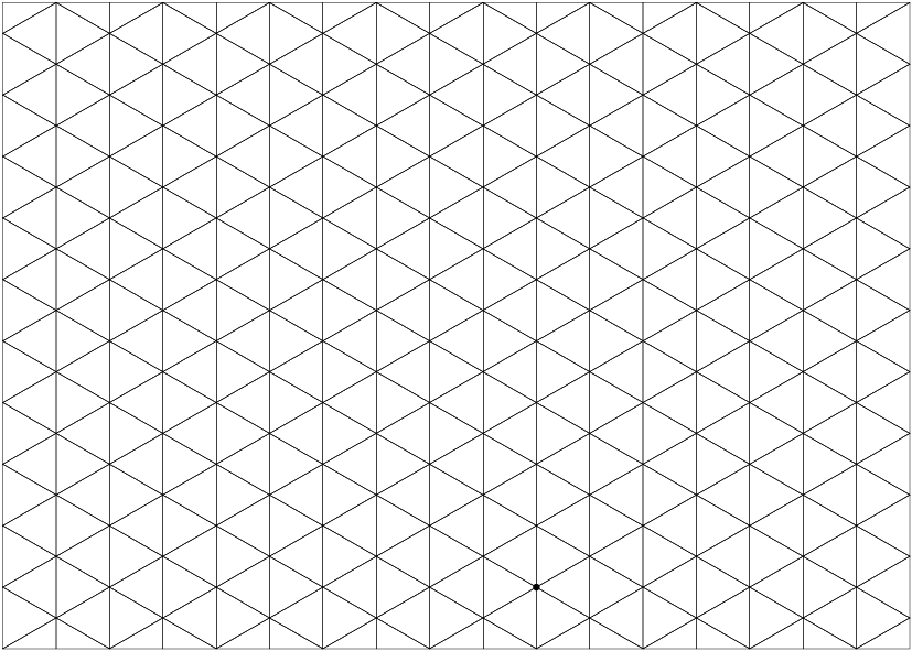 Isometric grid on which to draw isometric view of object 1