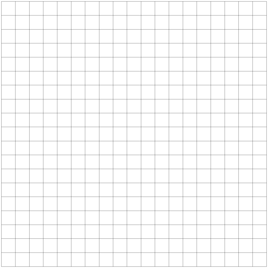 Graph paper grid on which to draw orthographic view of C shaped object