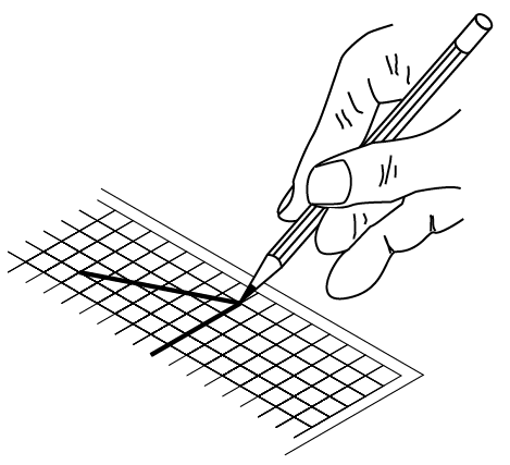 Rotating paper technique for drawing straight lines at different angles