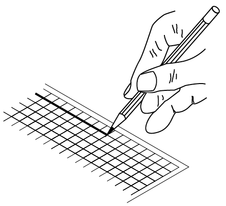 Finger dragging technique for drawing straight line