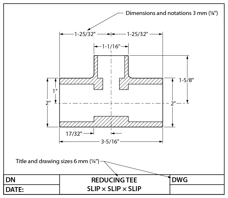Technical drawing with title frame