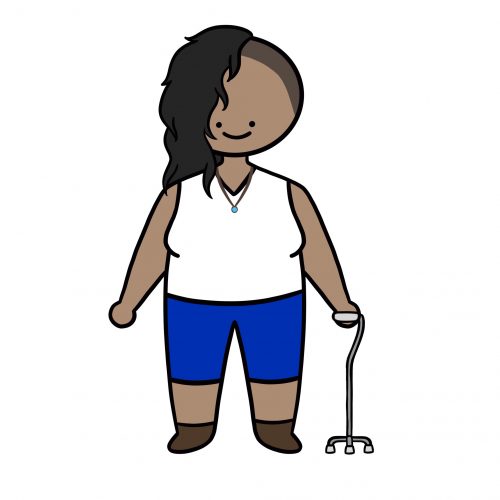 Cartoon of human.
