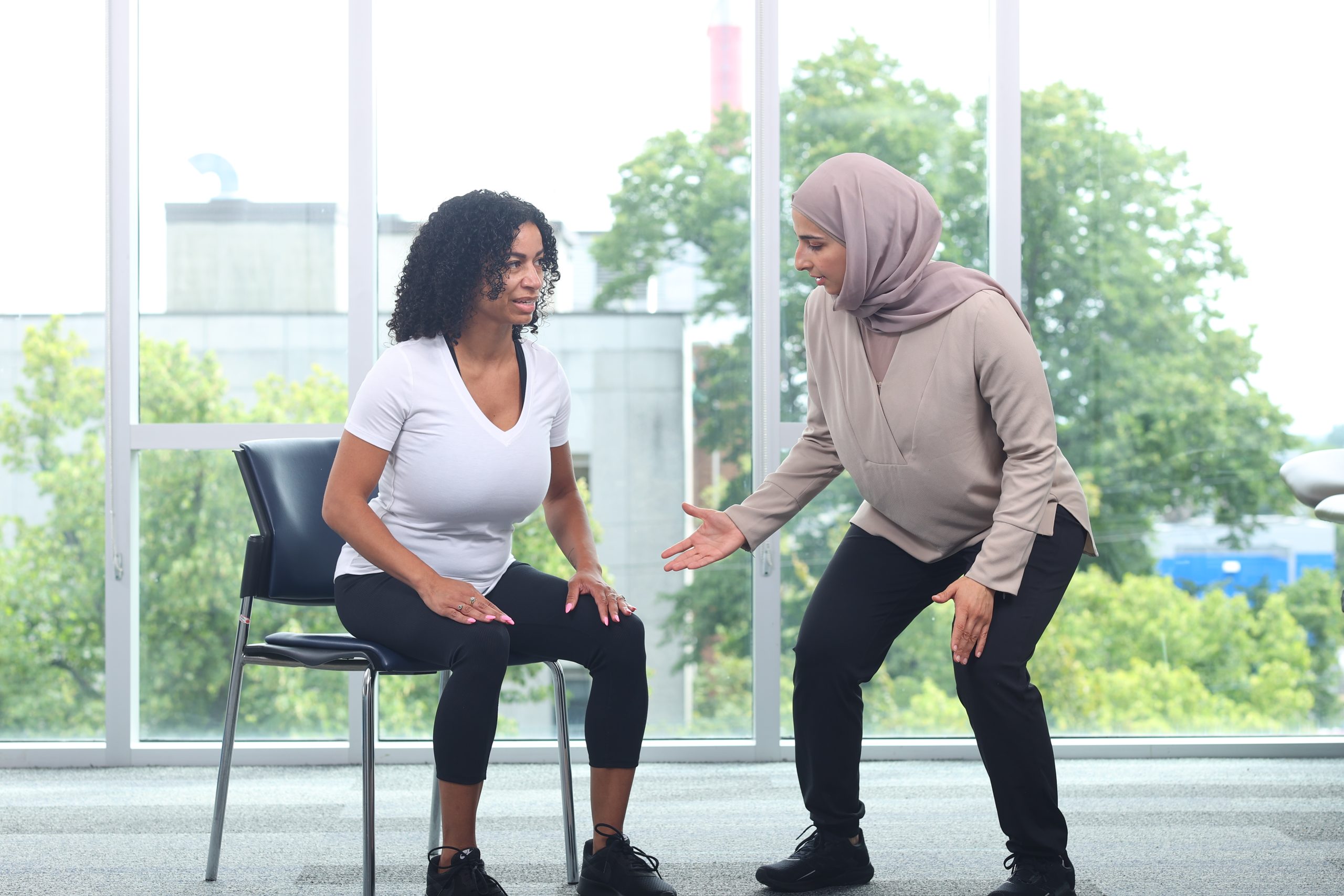 Sit to stand - sitting, hands on knees
