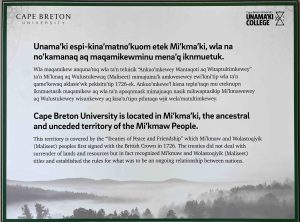 TERRITORIAL ACKNOWLEDGMENT POSTED ON CAMPUS