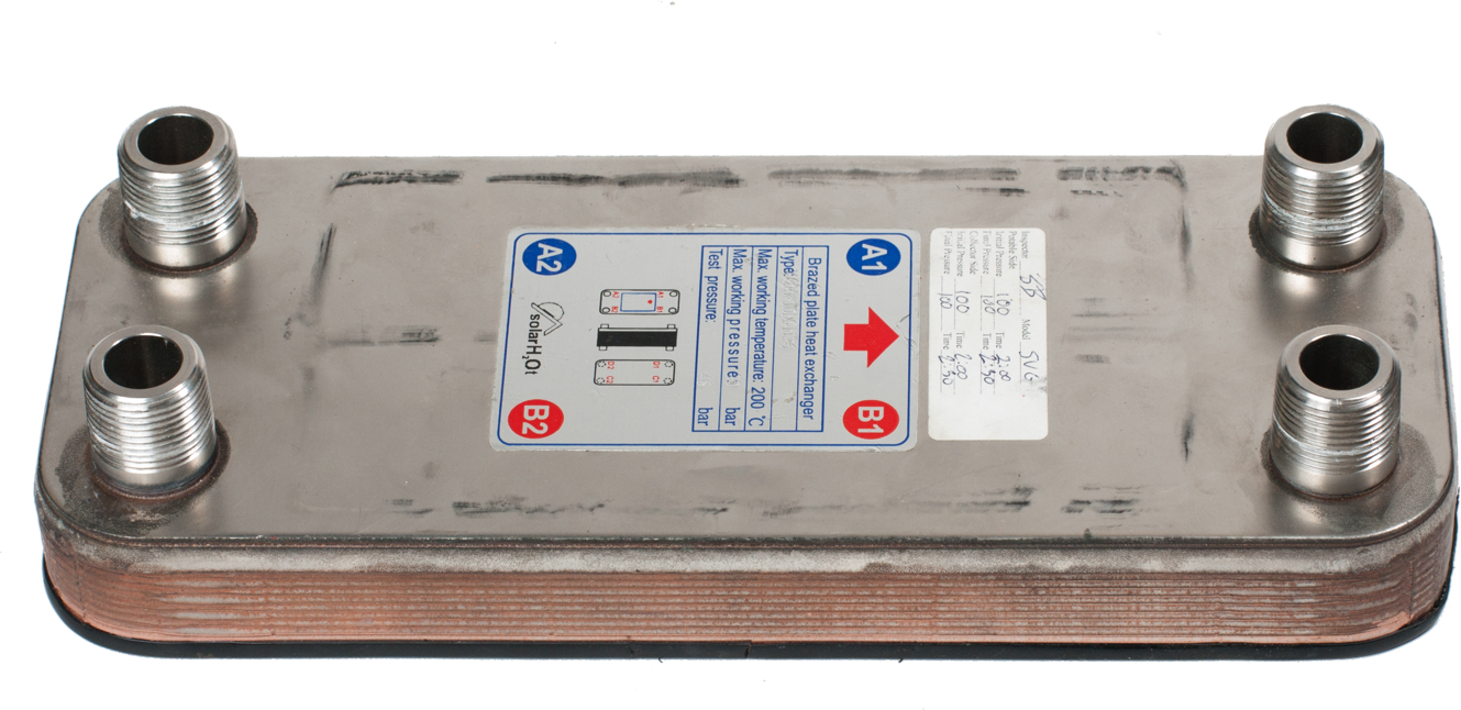 Flat plate water-to-water heat exchanger
