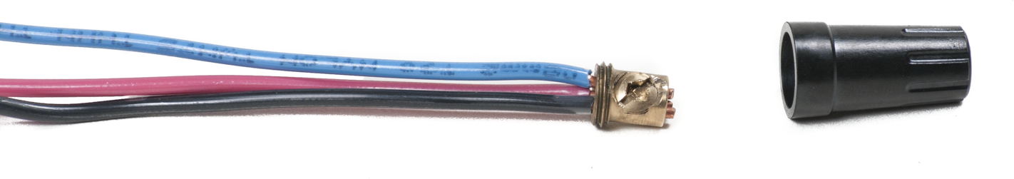 Two-part crimp-on connector