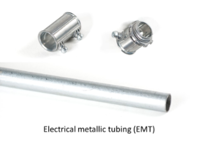 A long, silver metal tube. The set-screw fittings sit next to it.